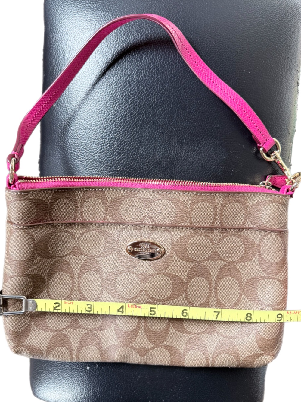 Coach signature brown and pink wristlet - Picture 10 of 12